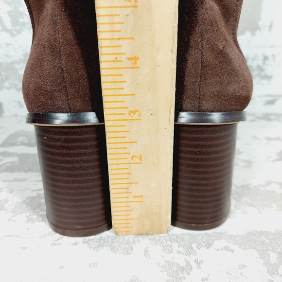 NEW Splendid Women's Marika Block Heel Suede Booties In Brown O149 - Picture 7 of 12